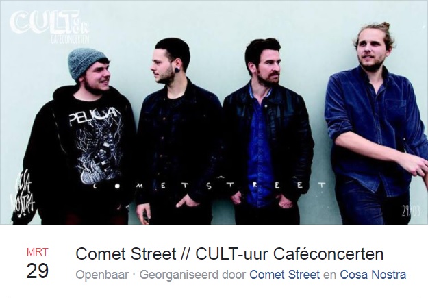 18 03 29 Aankondiging Comet Street CULT uur Caféconcerten Cosa Nostra Donderdag 28 maart 2018